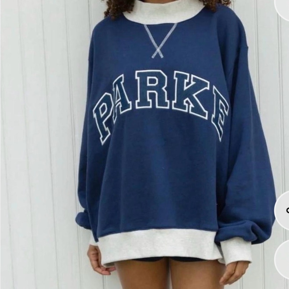 PARKE Navy Mockneck with Grey Trim